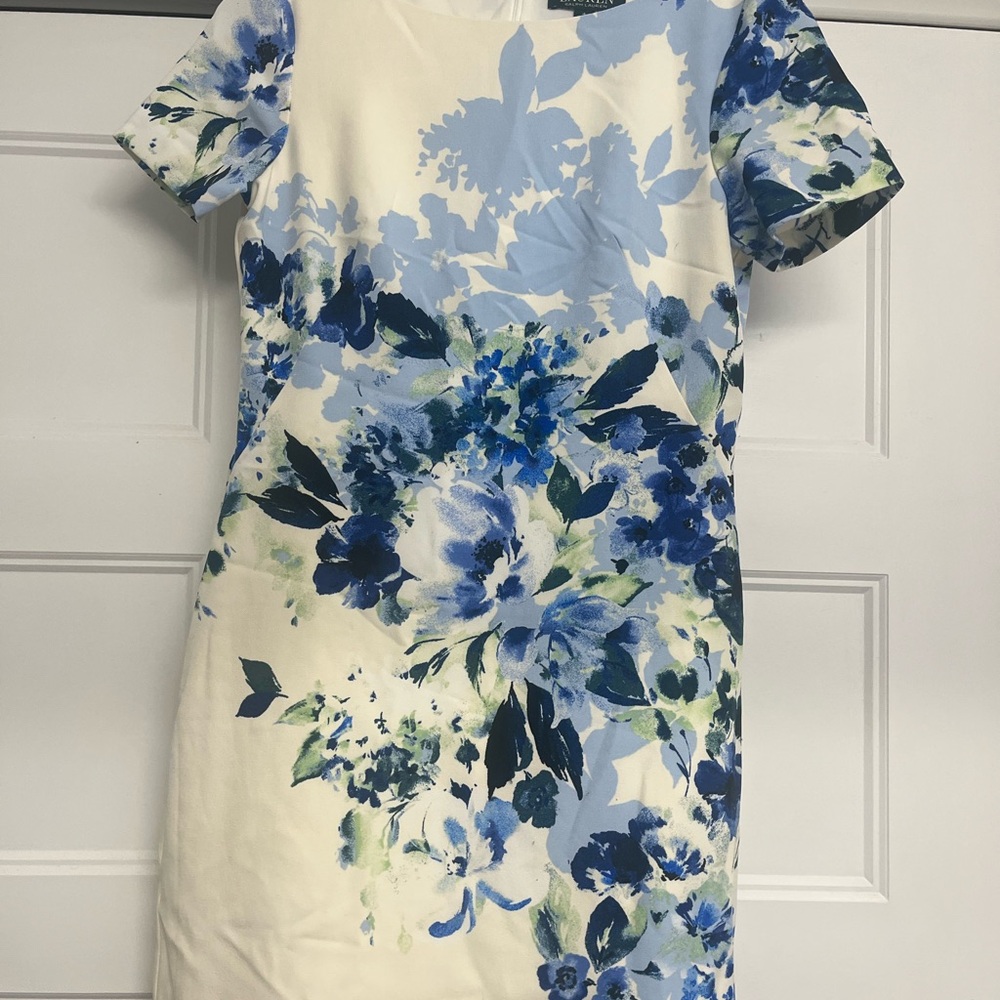 Ralph Lauren Blue and White Floral Mini Dress
